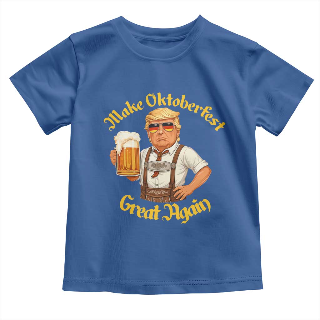 Make Oktoberfest Great Again Toddler T Shirt Funny Trump Bavarian Beer Festival Drinking Party TS02 Royal Blue Print Your Wear