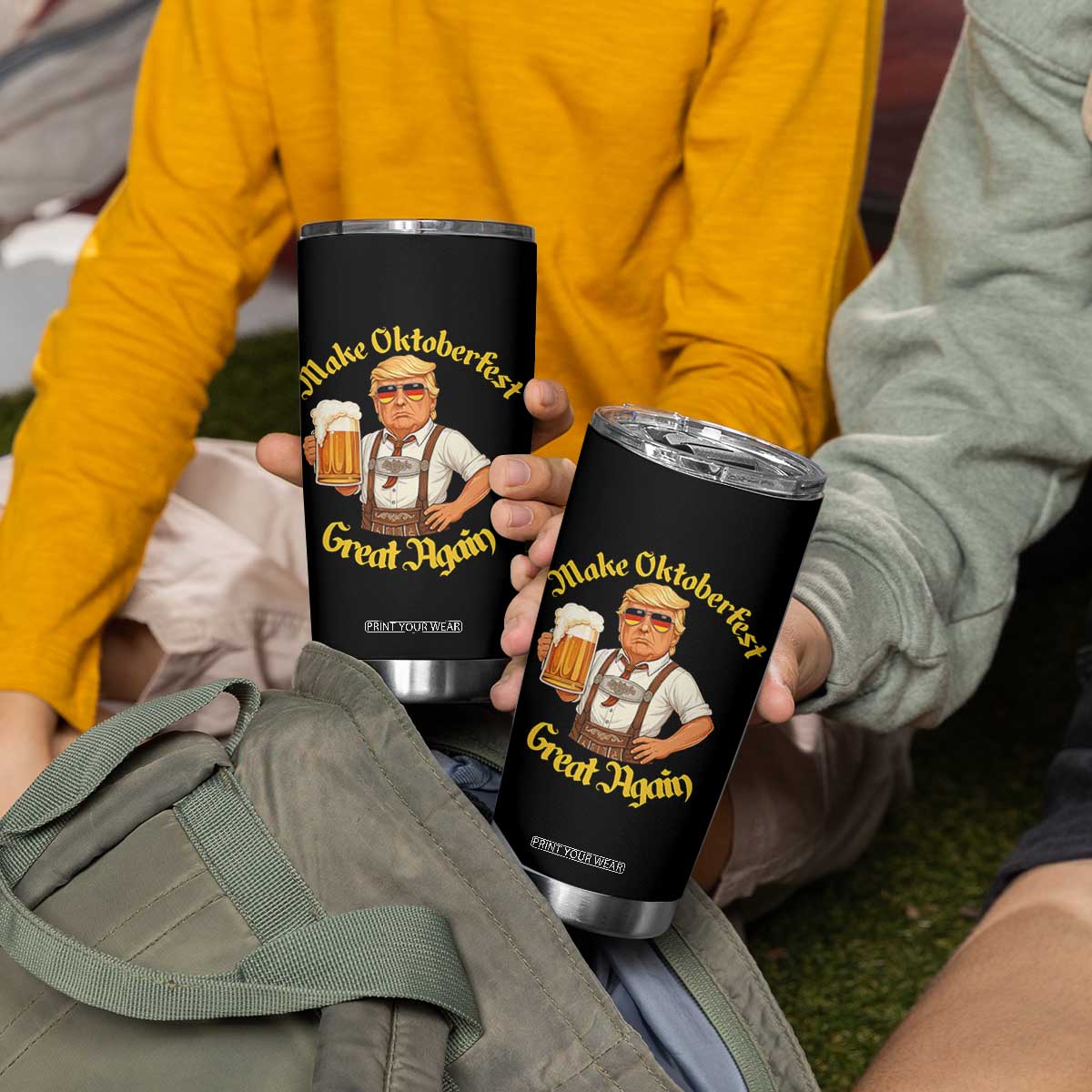 Make Oktoberfest Great Again Tumbler Cup Funny Trump Bavarian Beer Festival Drinking Party TS02 Print Your Wear