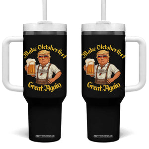 Make Oktoberfest Great Again Tumbler With Handle Funny Trump Bavarian Beer Festival Drinking Party TS02 One Size: 40 oz Black Print Your Wear