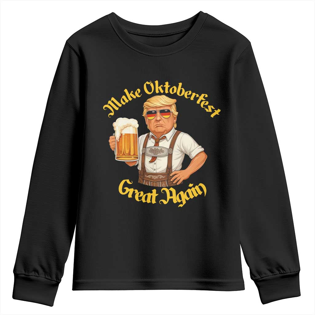 Make Oktoberfest Great Again Youth Sweatshirt Funny Trump Bavarian Beer Festival Drinking Party TS02 Black Print Your Wear
