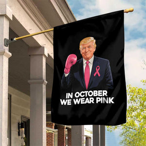 Support Breast Cancer Trump Garden Flag In October We Wear Pink Boxing Glove Warrior Fight TS02 Print Your Wear