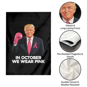 Support Breast Cancer Trump Garden Flag In October We Wear Pink Boxing Glove Warrior Fight TS02 Print Your Wear
