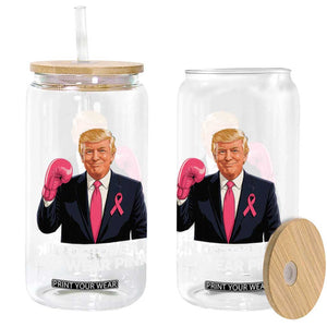 Support Breast Cancer Trump Glass Can In October We Wear Pink Boxing Glove Warrior Fight TS02 Print Your Wear