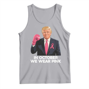 Support Breast Cancer Trump Tank Top In October We Wear Pink Boxing Glove Warrior Fight TS02 Athletic Heather Print Your Wear
