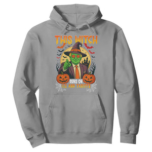 Funny Sarcastic Trump Witch Hoodie This Witch Runs On Ice and Tariffs Political Satire TS02 Sport Gray Print Your Wear