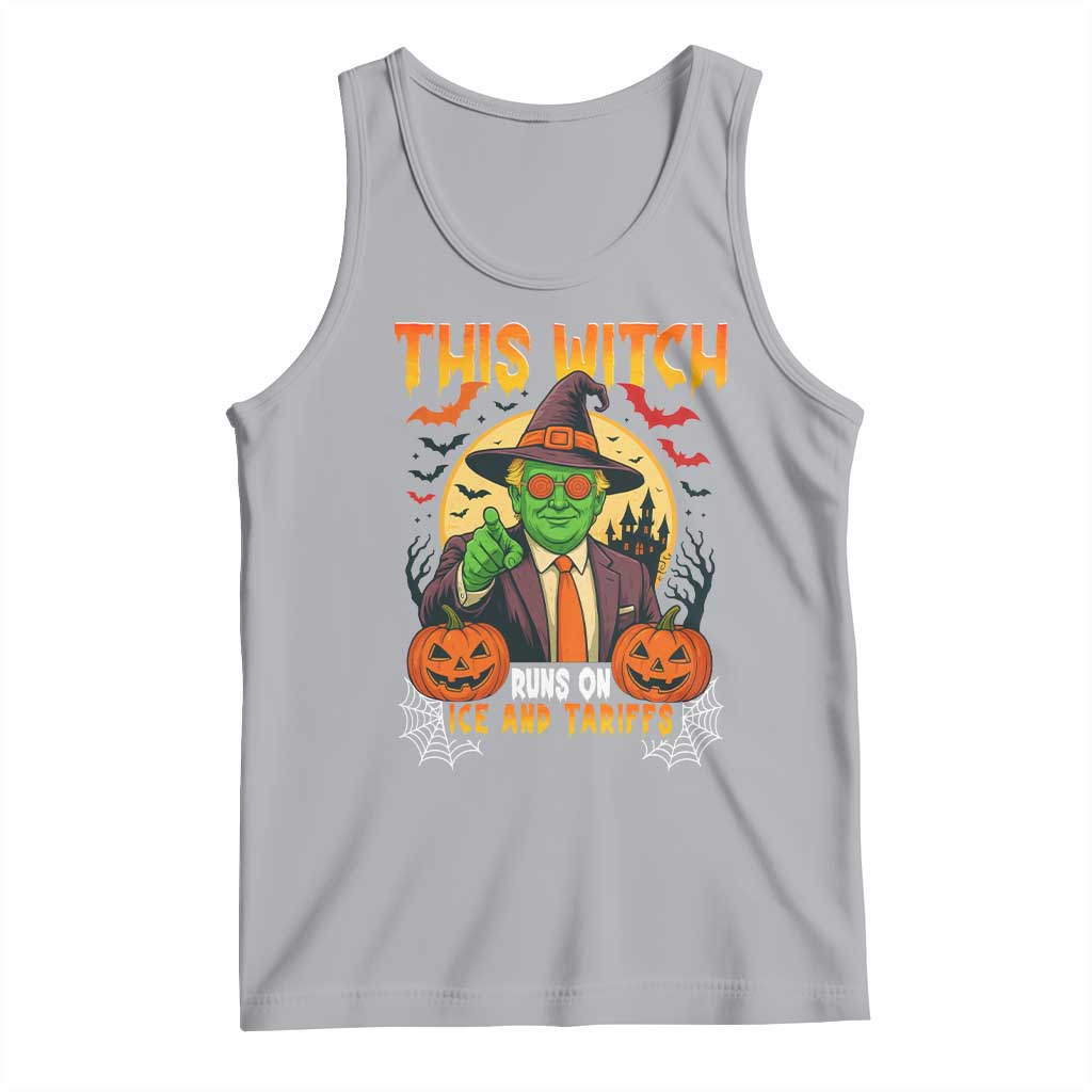 Funny Sarcastic Trump Witch Tank Top This Witch Runs On Ice and Tariffs Political Satire TS02 Athletic Heather Print Your Wear
