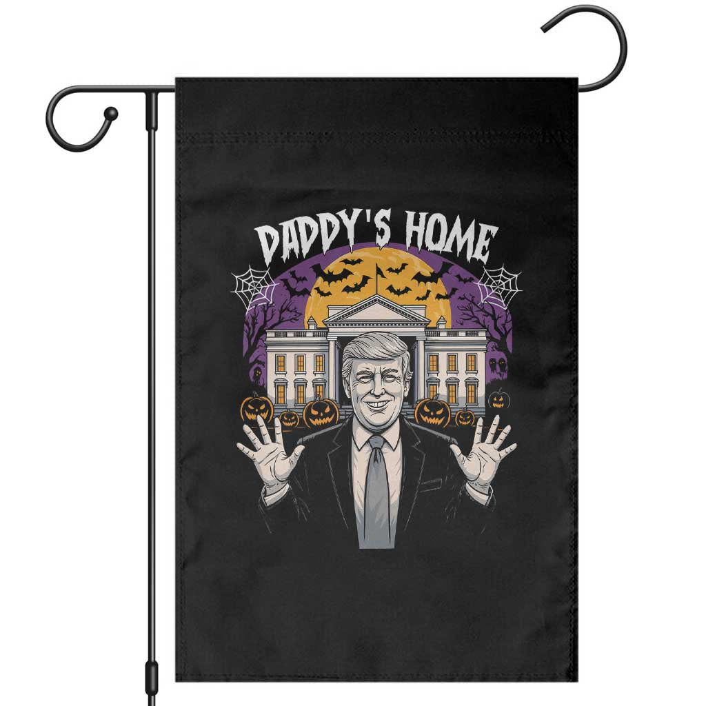 Funny Trump Halloween Garden Flag Daddy Home White House Spooky Season TS02 Black Print Your Wear