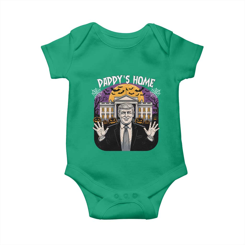 Funny Trump Halloween Baby Onesie Daddy Home White House Spooky Season TS02 Irish Green Print Your Wear
