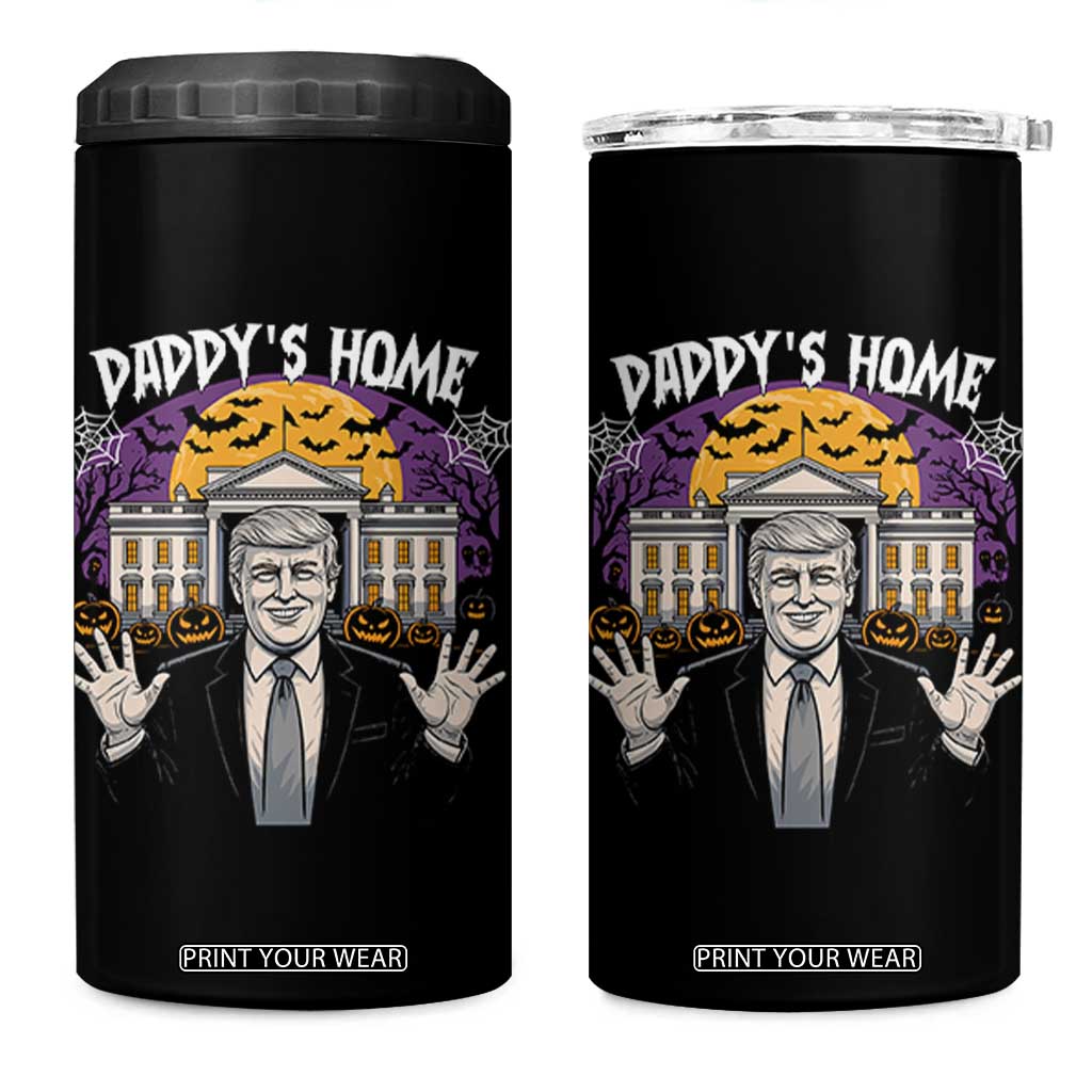Funny Trump Halloween 4 in 1 Can Cooler Tumbler Daddy Home White House Spooky Season TS02 One Size: 16 oz Black Print Your Wear