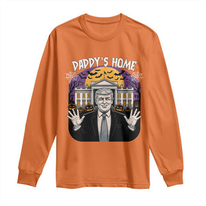 Funny Trump Halloween Long Sleeve Shirt Daddy Home White House Spooky Season TS02 Orange Print Your Wear