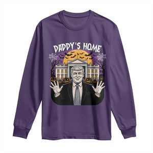 Funny Trump Halloween Long Sleeve Shirt Daddy Home White House Spooky Season TS02 Purple Print Your Wear