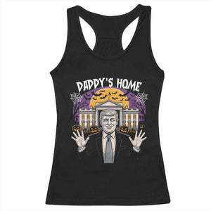 Funny Trump Halloween Racerback Tank Top Daddy Home White House Spooky Season TS02 Black Print Your Wear