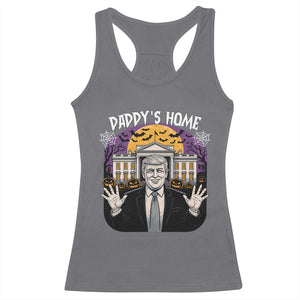 Funny Trump Halloween Racerback Tank Top Daddy Home White House Spooky Season TS02 Charcoal Print Your Wear