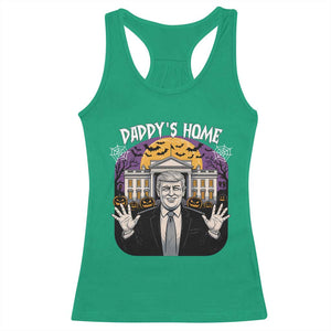 Funny Trump Halloween Racerback Tank Top Daddy Home White House Spooky Season TS02 Irish Green Print Your Wear