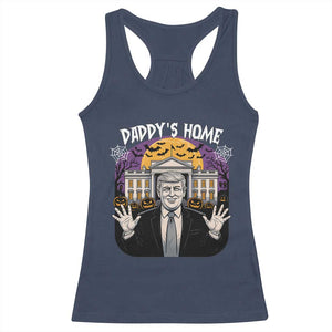 Funny Trump Halloween Racerback Tank Top Daddy Home White House Spooky Season TS02 Navy Print Your Wear