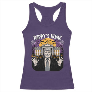 Funny Trump Halloween Racerback Tank Top Daddy Home White House Spooky Season TS02 Purple Print Your Wear