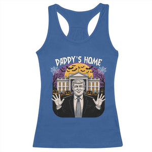 Funny Trump Halloween Racerback Tank Top Daddy Home White House Spooky Season TS02 Royal Blue Print Your Wear