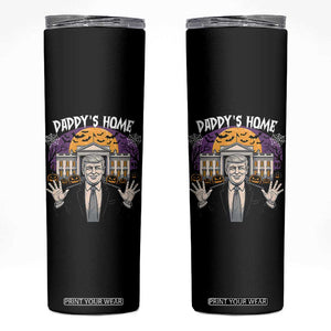 Funny Trump Halloween Skinny Tumbler Daddy Home White House Spooky Season TS02 Black Print Your Wear