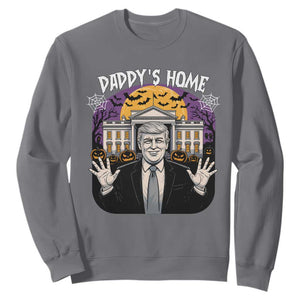 Funny Trump Halloween Sweatshirt Daddy Home White House Spooky Season TS02 Charcoal Print Your Wear