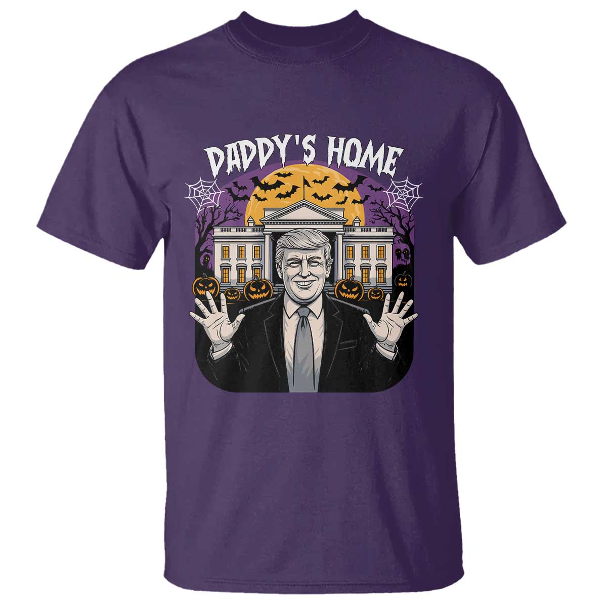 Funny Trump Halloween T Shirt Daddy Home White House Spooky Season TS02 Purple Print Your Wear