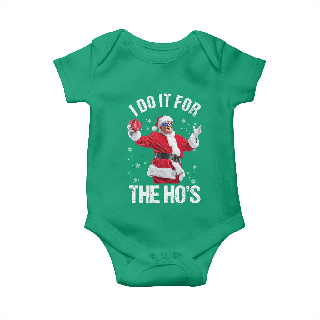 Funny Trump Santa Christmas Baby Onesie I Do It For The Hos Holiday Gift TS02 Irish Green Print Your Wear