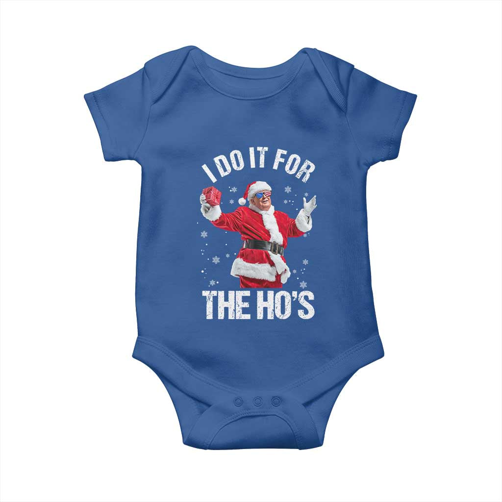 Funny Trump Santa Christmas Baby Onesie I Do It For The Hos Holiday Gift TS02 Royal Blue Print Your Wear