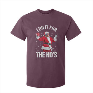 Funny Trump Santa Christmas T Shirt For Kid I Do It For The Hos Holiday Gift TS02 Maroon Print Your Wear