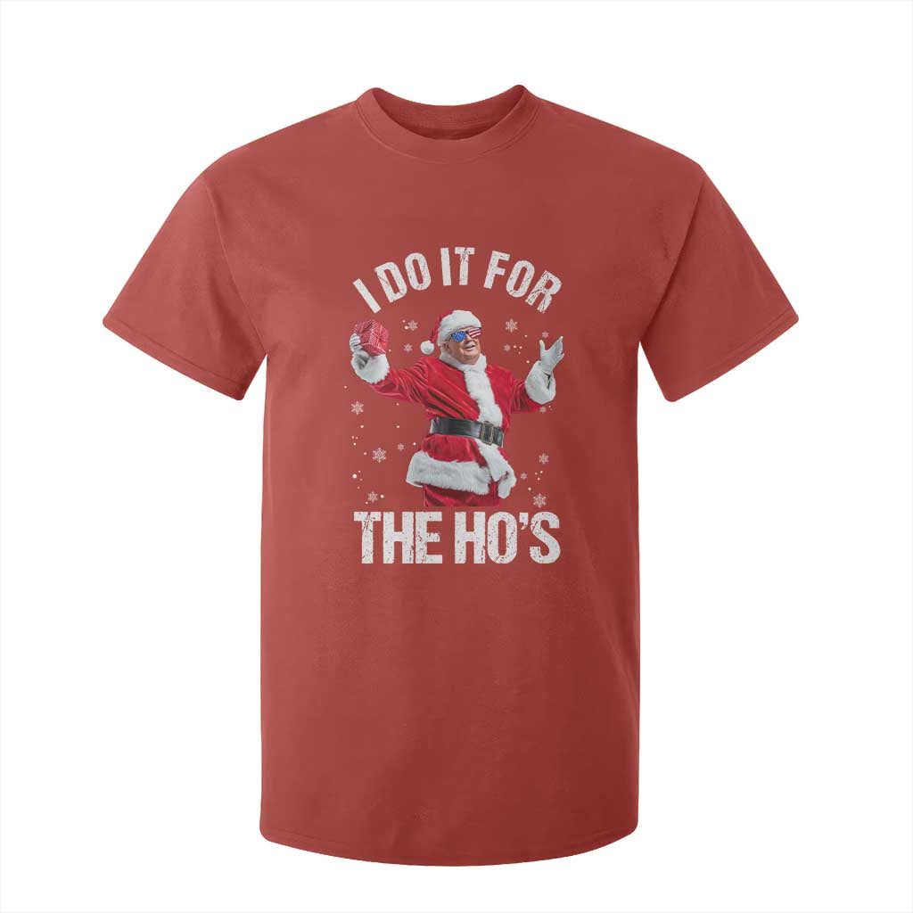 Funny Trump Santa Christmas T Shirt For Kid I Do It For The Hos Holiday Gift TS02 Red Print Your Wear