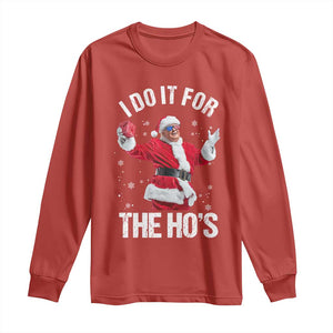 Funny Trump Santa Christmas Long Sleeve Shirt I Do It For The Hos Holiday Gift TS02 Red Print Your Wear