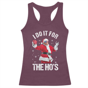 Funny Trump Santa Christmas Racerback Tank Top I Do It For The Hos Holiday Gift TS02 Maroon Print Your Wear