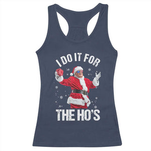 Funny Trump Santa Christmas Racerback Tank Top I Do It For The Hos Holiday Gift TS02 Navy Print Your Wear
