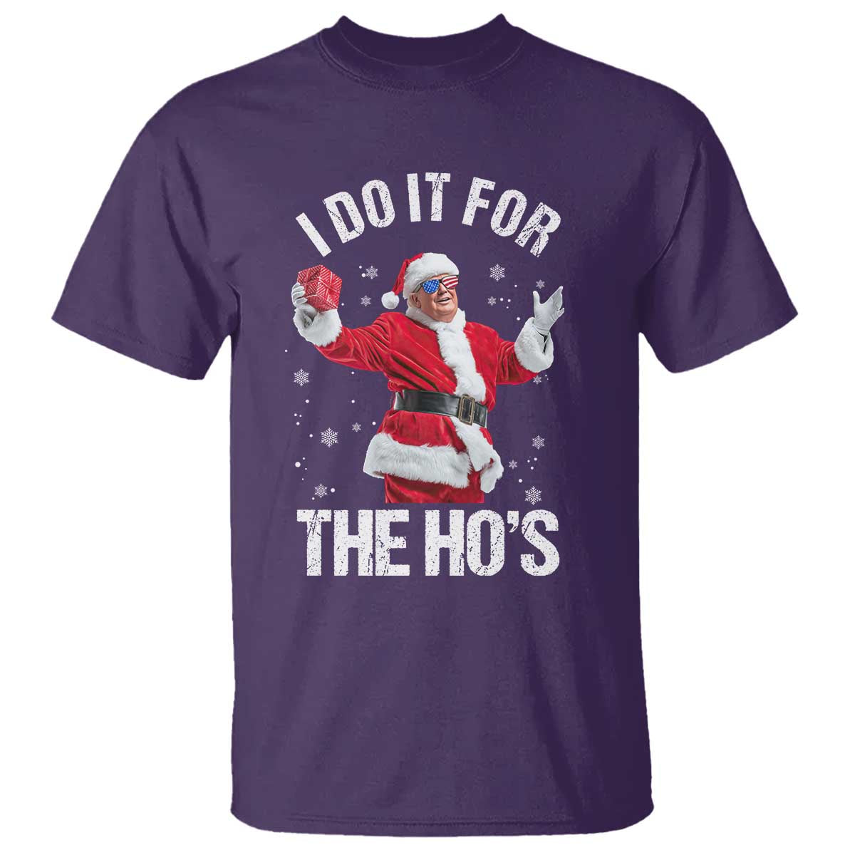 Funny Trump Santa Christmas T Shirt I Do It For The Hos Holiday Gift TS02 Purple Print Your Wear