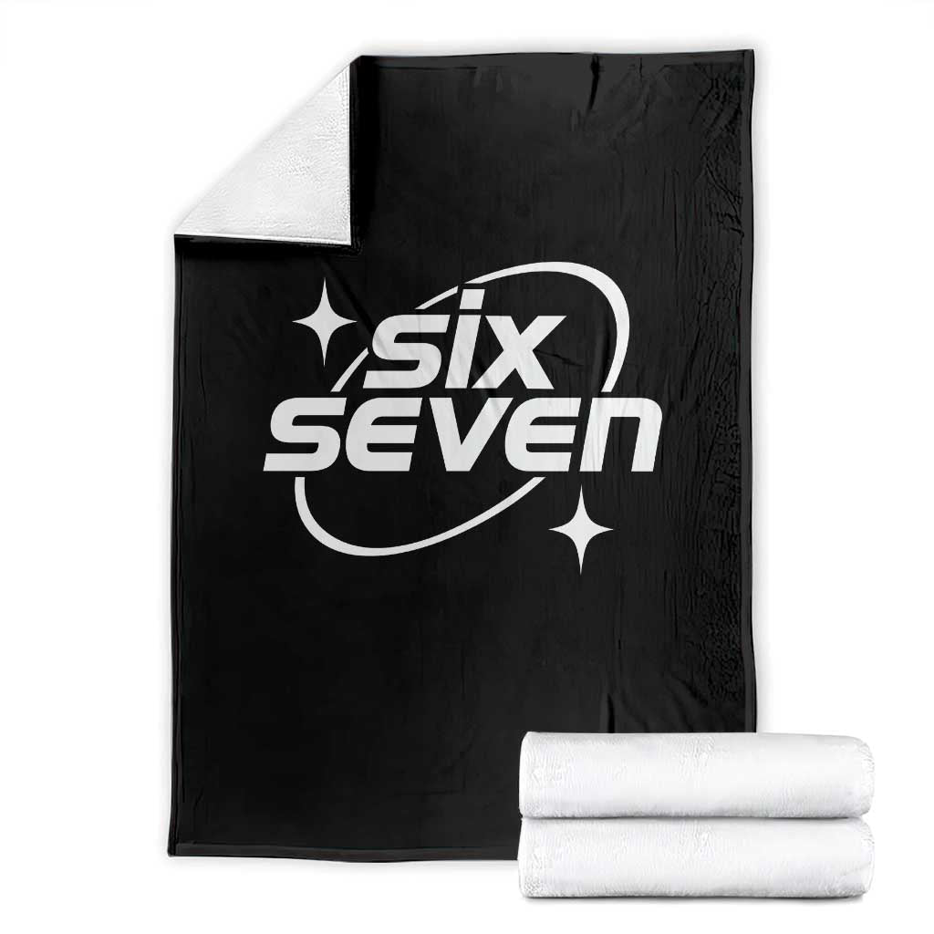 Funny Six Seven Throw Blanket Cool 67 Meme Y2K Gen Alpha Slang TS02 Black Print Your Wear