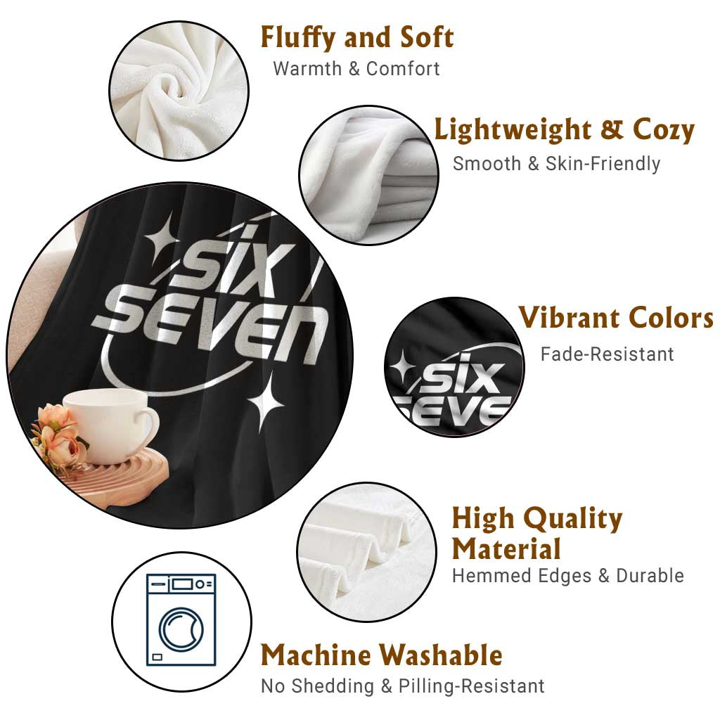 Funny Six Seven Throw Blanket Cool 67 Meme Y2K Gen Alpha Slang TS02 Print Your Wear