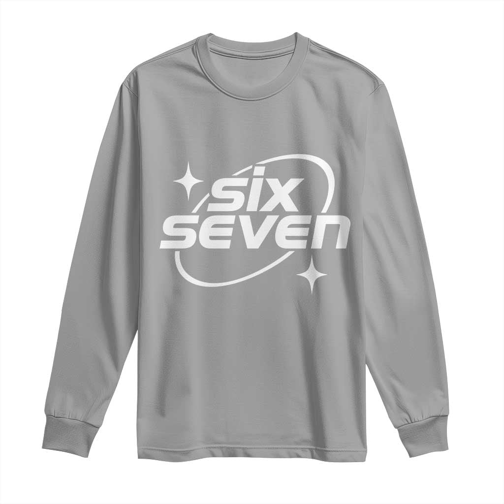 Funny Six Seven Long Sleeve Shirt Cool 67 Meme Y2K Gen Alpha Slang TS02 Sport Gray Print Your Wear