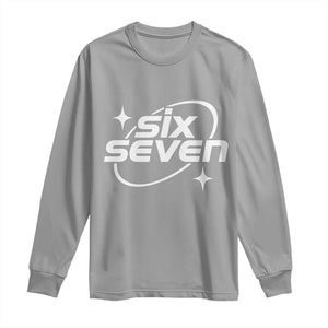 Funny Six Seven Long Sleeve Shirt Cool 67 Meme Y2K Gen Alpha Slang TS02 Sport Gray Print Your Wear
