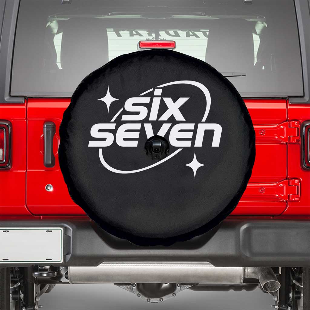 Funny Six Seven Spare Tire Cover Cool 67 Meme Y2K Gen Alpha Slang TS02 Black Print Your Wear