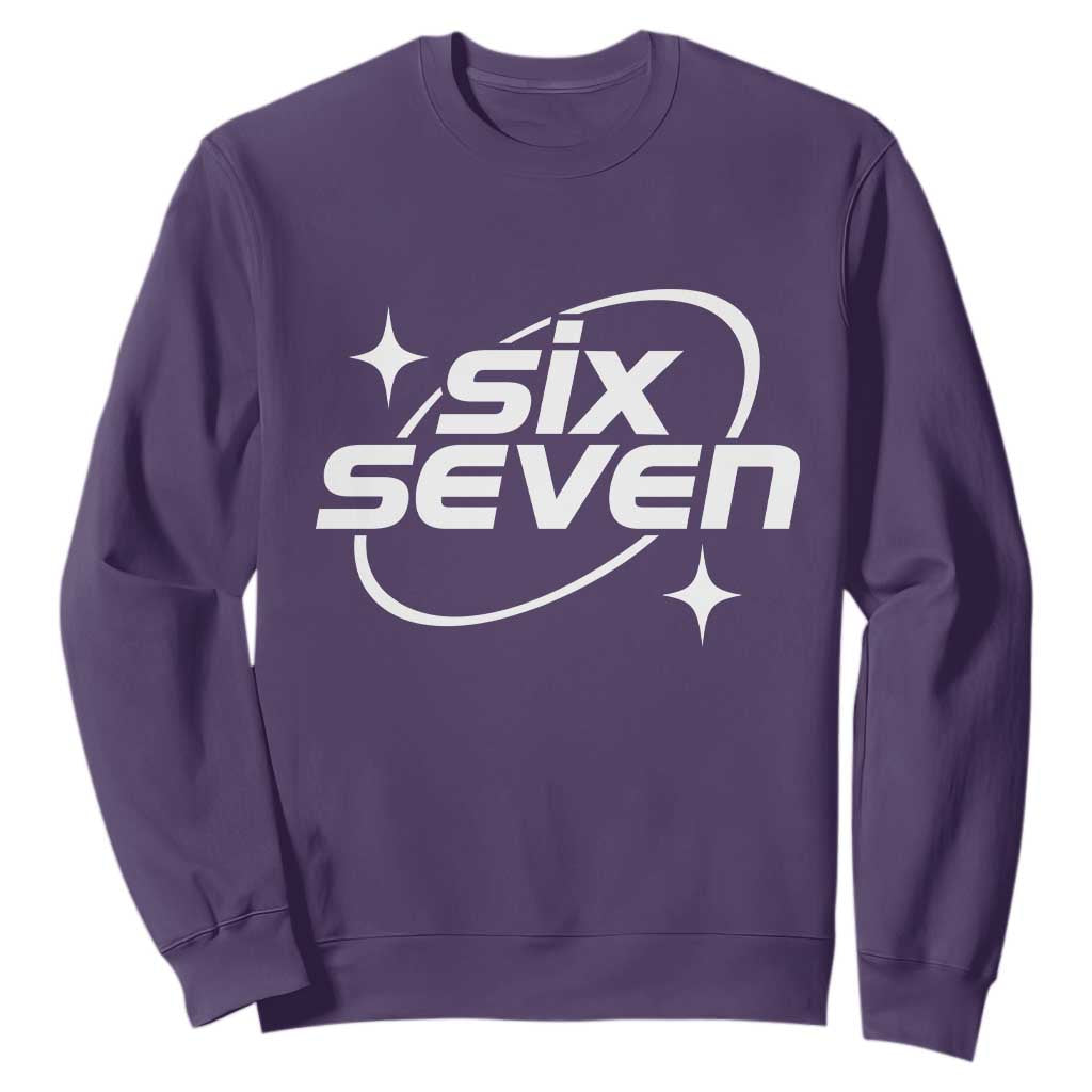 Funny Six Seven Sweatshirt Cool 67 Meme Y2K Gen Alpha Slang TS02 Purple Print Your Wear