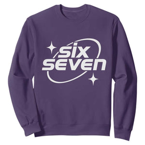 Funny Six Seven Sweatshirt Cool 67 Meme Y2K Gen Alpha Slang TS02 Purple Print Your Wear
