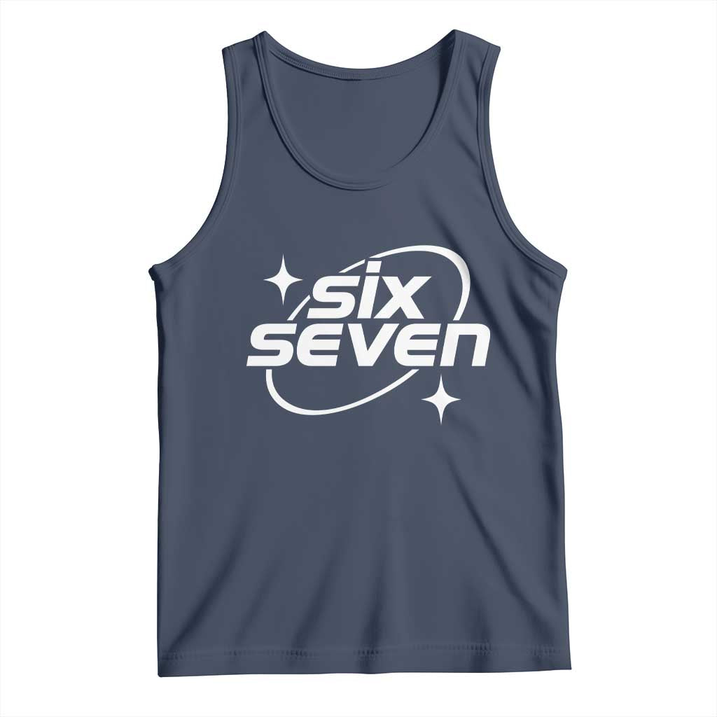 Funny Six Seven Tank Top Cool 67 Meme Y2K Gen Alpha Slang TS02 Navy Print Your Wear
