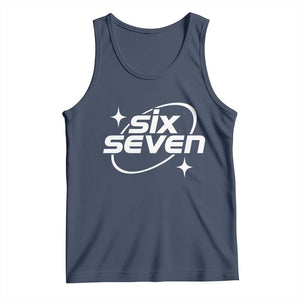 Funny Six Seven Tank Top Cool 67 Meme Y2K Gen Alpha Slang TS02 Navy Print Your Wear