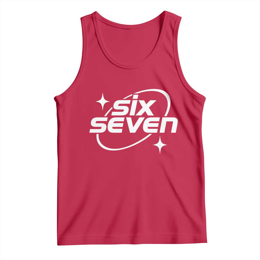 Funny Six Seven Tank Top Cool 67 Meme Y2K Gen Alpha Slang TS02 Red Print Your Wear