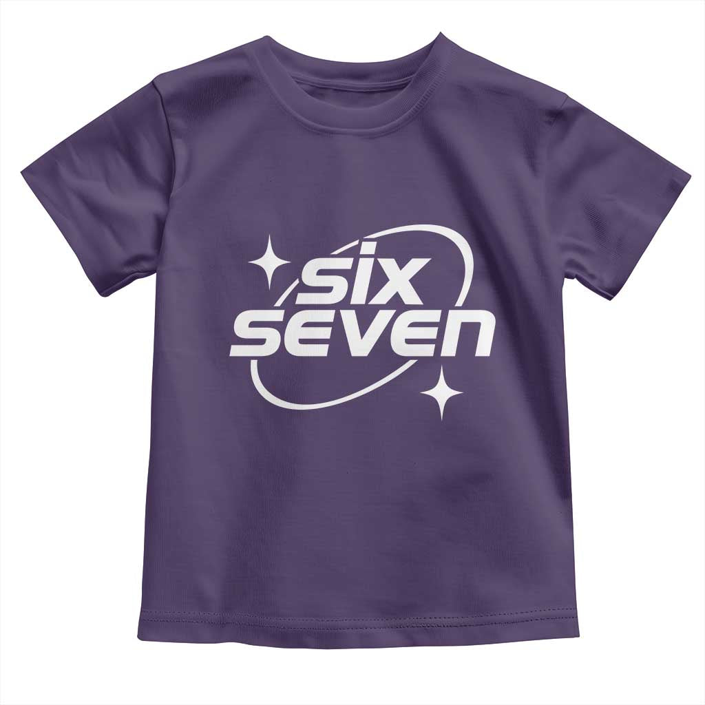 Funny Six Seven Toddler T Shirt Cool 67 Meme Y2K Gen Alpha Slang TS02 Purple Print Your Wear