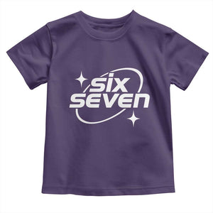 Funny Six Seven Toddler T Shirt Cool 67 Meme Y2K Gen Alpha Slang TS02 Purple Print Your Wear