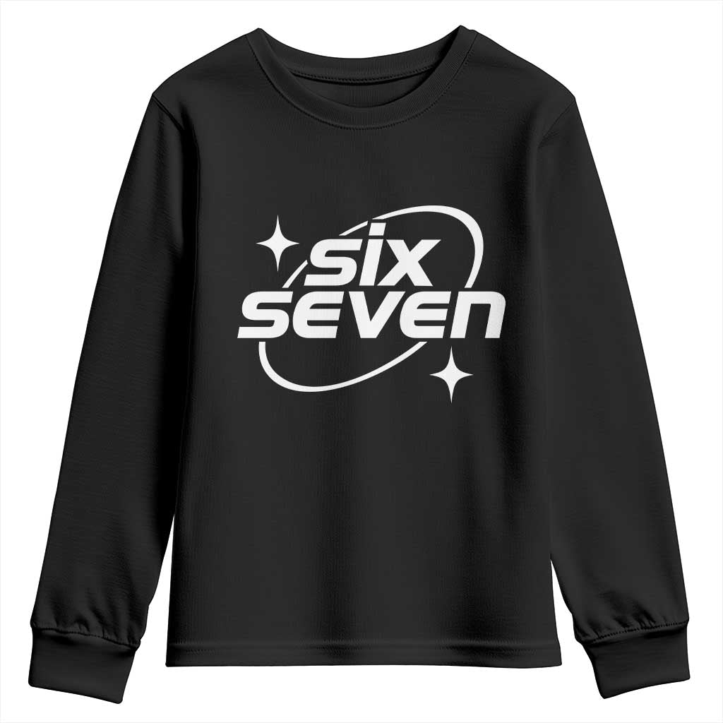 Funny Six Seven Youth Sweatshirt Cool 67 Meme Y2K Gen Alpha Slang TS02 Black Print Your Wear