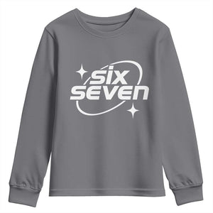 Funny Six Seven Youth Sweatshirt Cool 67 Meme Y2K Gen Alpha Slang TS02 Charcoal Print Your Wear