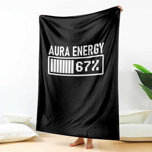 Funny Aura Energy at 67 Throw Blanket Six Seven Viral Meme 6 7 Gen Alpha Slang TS02 Print Your Wear