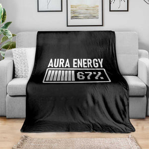 Funny Aura Energy at 67 Throw Blanket Six Seven Viral Meme 6 7 Gen Alpha Slang TS02 Print Your Wear