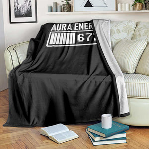 Funny Aura Energy at 67 Throw Blanket Six Seven Viral Meme 6 7 Gen Alpha Slang TS02 Print Your Wear