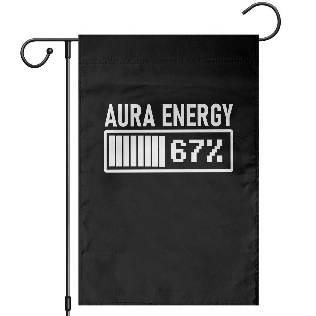 Funny Aura Energy at 67 Garden Flag Six Seven Viral Meme 6 7 Gen Alpha Slang TS02 Black Print Your Wear